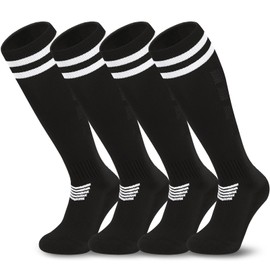 Sarfel Youth Soccer Socks Black Soccer Socks Youth Boys Soccer Socks Black Soccer Socks Mens Soccer Socks Adult Soccer Socks, Large