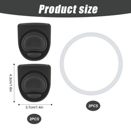 4pcs Bottle Seal Ring & Replacement Rubber Stopper for Owala FreeSip 16oz 19oz 24oz 32oz 40oz, Silicone O Ring Water Bottle Top Lid Parts, Cap Mouth Plug Gasket Accessories, BPA-Free (Black)