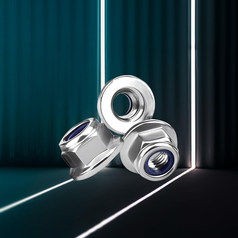 UHMC M6 Nuts,40 Pcs 6mm Locking Nuts Galvanized Iron Locking