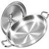 Yeksum 16 Inch Stainless Steel Paella Pan,18/10 Large Skillet，Frying Pan
