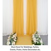 ShinyBeauty Gold Chiffon Curtains 2 Panels 2.4x10 FT Chiffon Backdrop