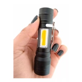 OEM Mini Linterna Bolsillo Cob Zoom Luz Led Recargable Con Clip