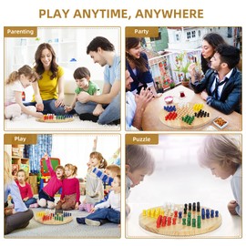 Win SPORTS Chinese Checkers Board - Classic Strategy Game & Fun for The Whole Family,Includes 60 Wooden Pegs in 6 Colors,Made with All Natural Wooden Materials (11.5 Inch)