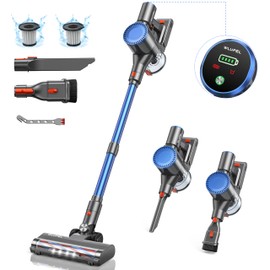 WLUPEL 30KPA 400W Cordless Vacuum Cleaner,Stick Vacuum with Max to 45 Mins Runtime Battery,80000RMP Powerful Motor Handheld Vacuum for Hard Floor/Carpet/Pet Hair/Car