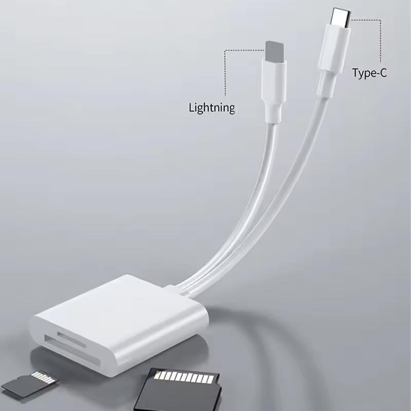 2 in 1 SD Card Reader, 1 Portable Type-C Card