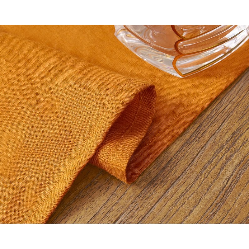 DAPU Pure Linen Table Runners, 40×180cm, 100% French Flax Decorative