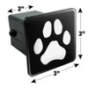 Graphics and More Paw Print Dog Cat White on Black