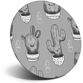 Destination Vinyl ltd Magnet for Refrigerator, Fridge BW - Funny Cute Cactus Plants Cartoon Fun for Office, Cabinet and Whiteboard, Magnetic Stickers, 41034