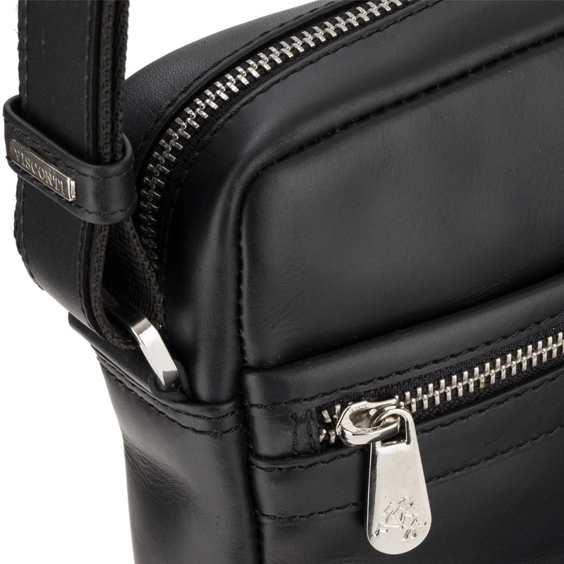 VISCONTI Toscana Collection Colt Leather Messenger Bag TC66 Black