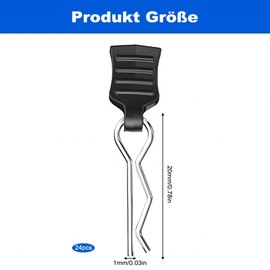 24 Stück Karosserie Clips RC Karosserie Shell Pins Ersatzteile für RC Car Ferngesteuertes Auto Ersatzteile Klammern Edelstahl Karosserieklammern Bent Springy R Pins für 1/10, 1/14, 1/8RC Autos