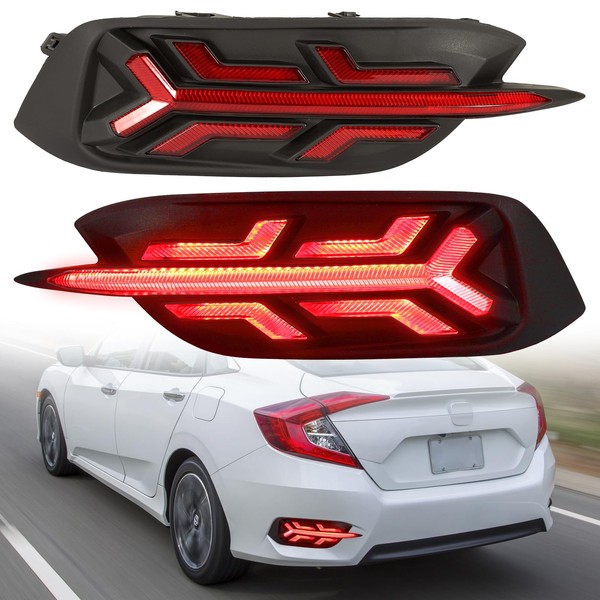 Fog Lights Rear Brake Reflctor Lights for Honda Civic 10th