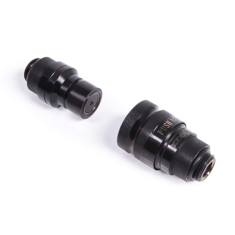 Alphacool Eiszapfen G1/4" M-M Quick Release Coupling Set, Deep Black