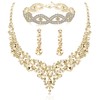 ABDOT Clear Rhinestone Bridal Jewelry Sets for Women Crystal Necklace