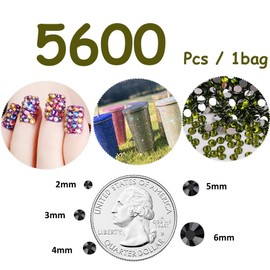 5600pcs Resin Flatback Rhinestones for Crafting, Olive Green Silverback, 3mm SS12 Craft Rhinestones Beads,Non-Hotfix Olive Green Gems Stones Diamonds Beads for DIY Nail Art Decoration, Tumblers, Mugs