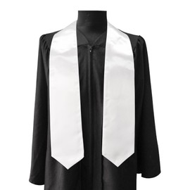 GraduationMall 12 Pieces 72 Inch Plain Graduation Stole Bulk Sublimation Blank Honor Graduation Sash Unisex Adult White