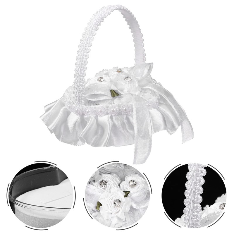 jojofuny 5pcs Wedding Party Heart-Shaped Ring Pillow Elegant Ceremony Ring