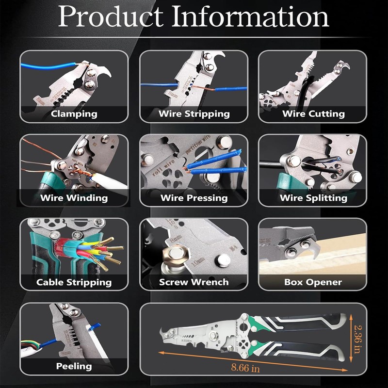 18 in 1 Foldable Wire Stripper/wire crimping tool, 2025 New