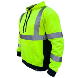 SafetyShirtz SS360º Basic Hi Vis Hoodie for Men - Heavy-Duty Polyester with Soft Combed Fleece Interior - Class 3 Type R - Meets ANSI/ISEA 107-2015, Yellow - XX-Large