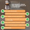 Mogrecha Clear Glass Moka Pot 4 Cup 220ml Stainless Steel