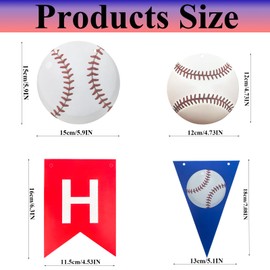 Red and Blue Baseball Themed Party Decorations Banner