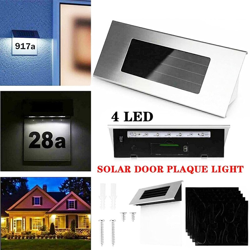 VIFERR House Numbers Plaques with Solar Light Door Number Plaques