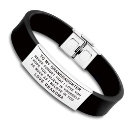 FALOGIJE Inspirational Letters to Our/My Granddaughter I Hope You Believe Bracelet Gifts from Grandparents