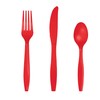 Creative Converting Assortment Plastic Cutlery, No Size, Classic Red