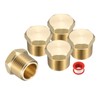 sourcing map 5Pcs Brass Hex Head Plug Compression Cap Fitting