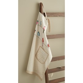 Maison d' Hermine Cloth Apron 100% Cotton (70 cm x 85 cm) 1 Piece Adjustable Neck Strap Easter Apron with Center Pocket & Long Ties for Chef, Women & Men, Wedding use, Canton - Spring/Summer