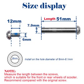 OTFAITP M8 Screws for 2-3-4-Wheel Kid Scoote Replacement Micro Mini Foldable Kick Scooter Kids Scooters Axles Repair (51)
