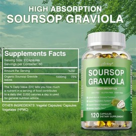 Soursop Graviola Supplement - Antioxidant, Promotes Digestion, Supports Gut Health, and En