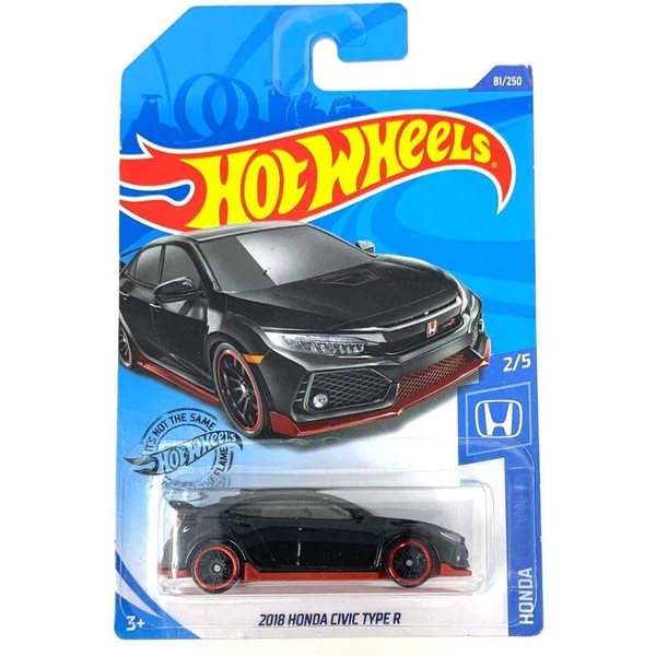Hot Wheels 2020 Honda 2/5 - 2018 Honda Civic Type R, Black 81/250
