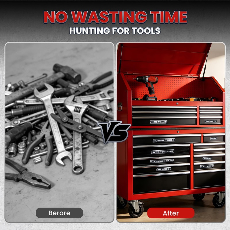 12 PCS Magnetic Tool Box Labels Printed Toolbox Labels with