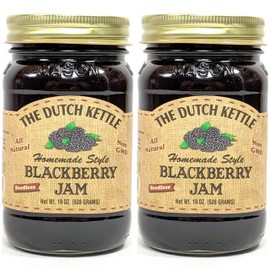 The Dutch Kettle Amish Homemade Style Blackberry Jam Seedless 2-19 Oz. Jars All Natural Non-GMO No Preservatives