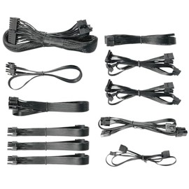 Nfortec Sagitta PSU Cable Kit 850W Cable Management Modular Power Supply Certified Expansion 24 Pin ATX Connectors SATA PCI-E (6+2 Pin) EPS (8 Pin) RGB Cable