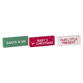 Pearhead Baby Holiday Photo and Display Frame Stands, Celebrate Baby's First Holiday Milestone, Display Holiday Cards or Photos, Wooden Photo and Card Stands