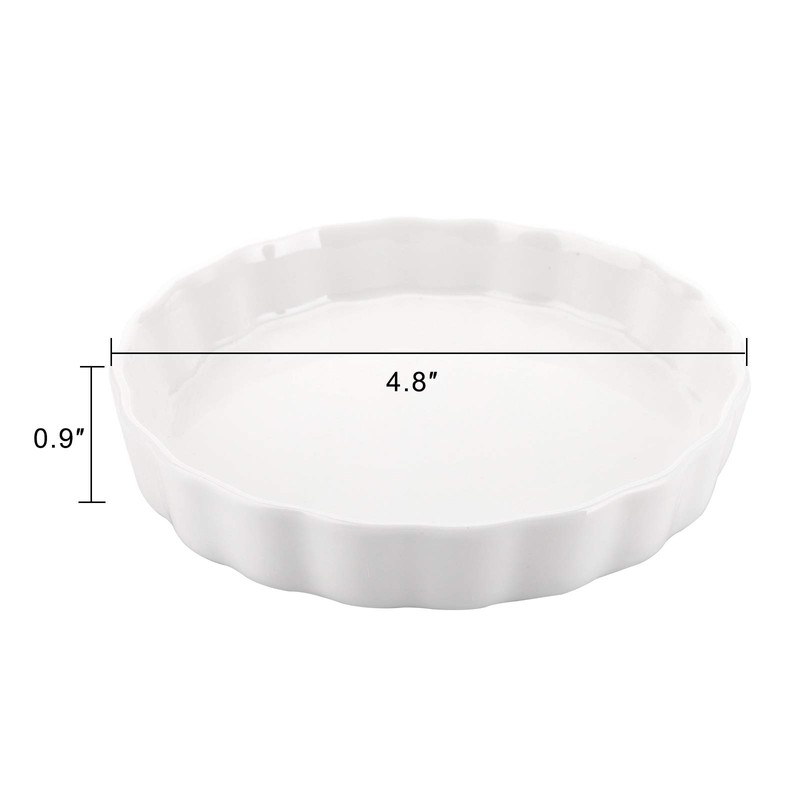 Foraineam Set of 8 Pieces Porcelain Shallow Ramekins, 5 Ounce