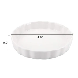 Foraineam Set of 8 Pieces Porcelain Shallow Ramekins, 5 Ounce Creme Brulee Ramekin Dishes Round Baking Ramekins Set