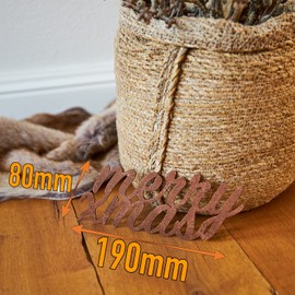 Deko Kind - Rusty MerryXMas - 19 x 8 cm - Weather Resistant - Patina - Rust Garden Stake - Metal - Garden Figure - Rust Decoration - Wall Decoration - Merry X Mas - Merry Christmas