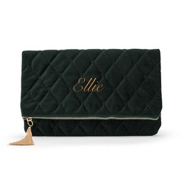 Weddingstar Fold Over Velvet Clutch - Emerald Green