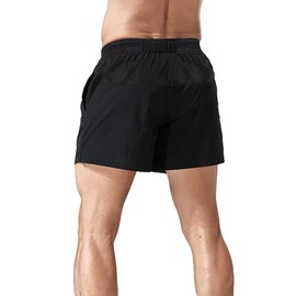 Men's Running Shorts 5 Inch Lightweight Fitness Bodybuilding Quick-Drying with Breathable Mesh Back, black