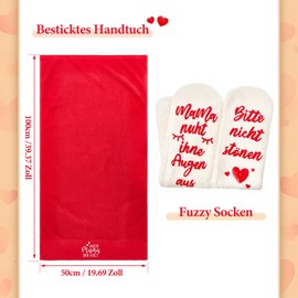 Zomiboo Weltbester Mama Geschenke Set 50 x 100 cm Bestickt Mama Handtuch und Lustige Mama Socken Muttertag für Mama Geburtstag Geschenk von Tochter Sohn