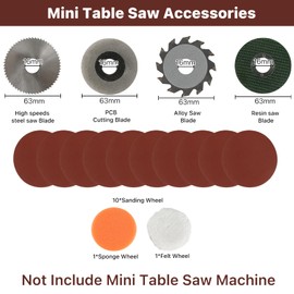 YSJWAER Mini Small Multi-Functional Table-Saw - Portable Crafts Table Saw Speed Angle Cutting Depth Adjustable Cutting Sanding Engraving for Wood Acrylic PCB Plastic