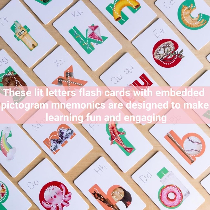 Learn Letter Sounds,Lit Letters Flash Cards,26 Alphabet Flas/h Ca/rds,26 Alphabet