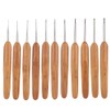 Crochet Hooks Set, Knitting Needles Bamboo Handle PortableBraiding Weaving Tool,