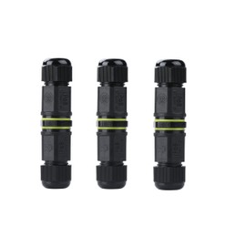 Tynoscco IP68 Waterproof Cable Connector Outdoor, 2Way Waterproof Junction Box Outdoor Cable Connector, 3 Pins Wire Connector,Extension Electrical Cable Protector for Cable Diameter Ø5mm-10mm 3Pack