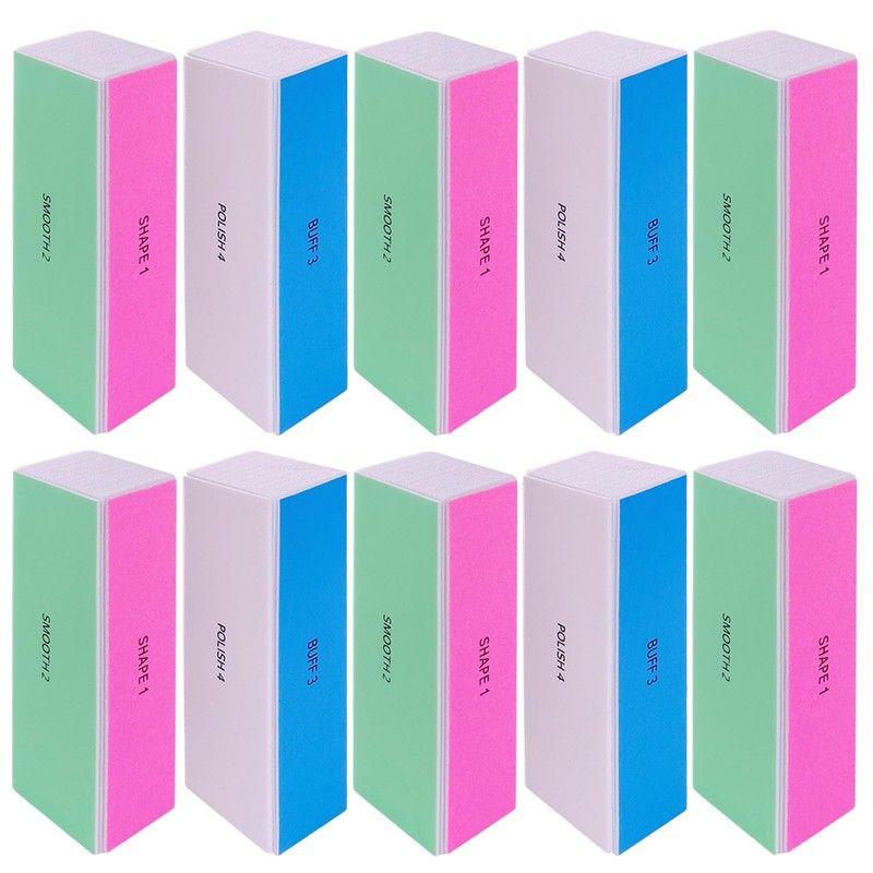 4 Way Nail Buffer Block (10 Pcs), Nail Shine Buffers