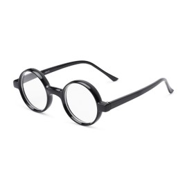Readers Readers.com Reading Glasses: The Harry, Plastic Round Style for Men and Women - Black, 2.50