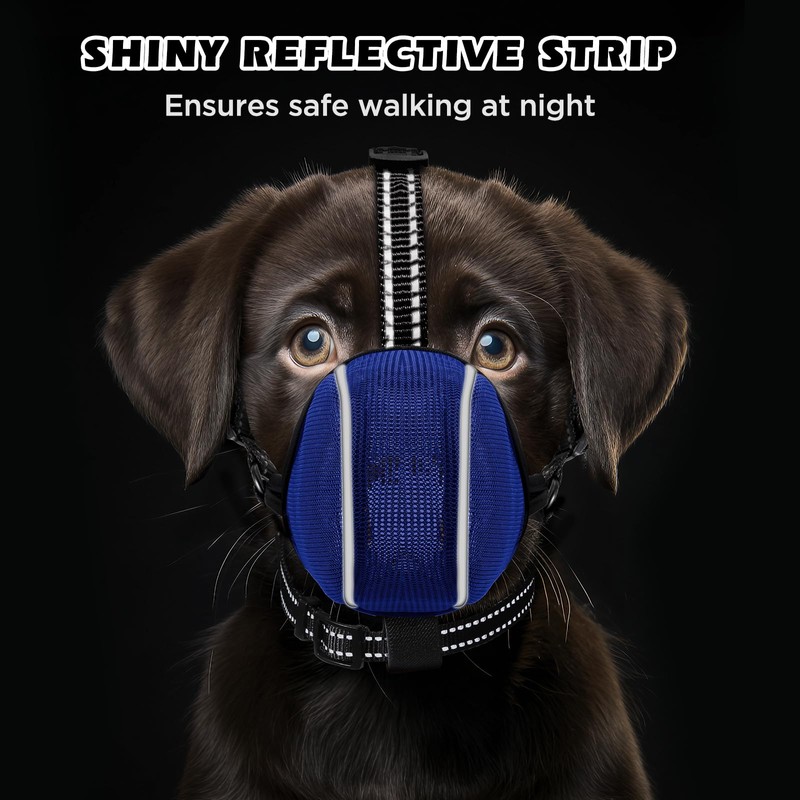 Dog Muzzle - Soft Breathable Mesh Nylon Adjustable Muzzle for