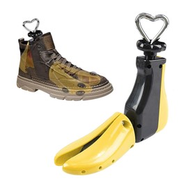 Hahhhha Boot Shoe Stretcher Men Women, Adjustable Unisex Shoe Expander Stretcher for Wide Feets, Universal Practical Boots Accessories(Black+Yellow)
